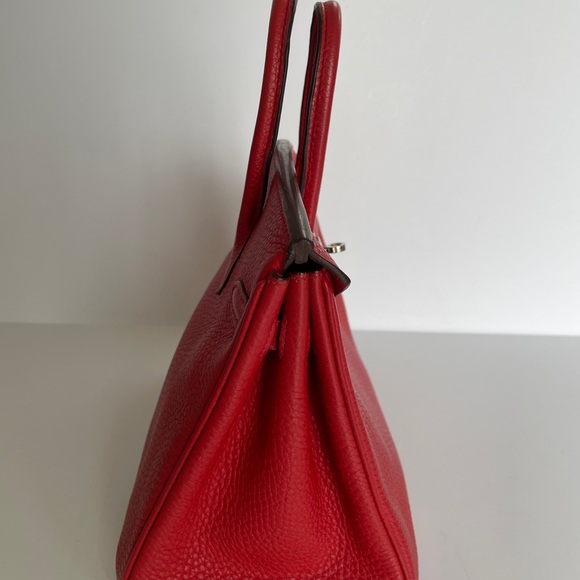 Birkin 25 Red Square Stamp P Togo - Picture 4 of 10